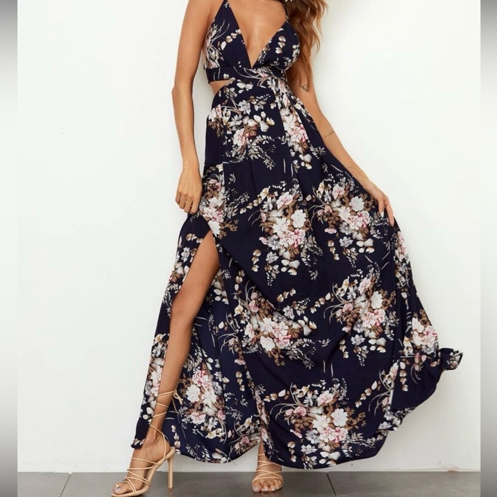 Floral Navy Maxi Dress